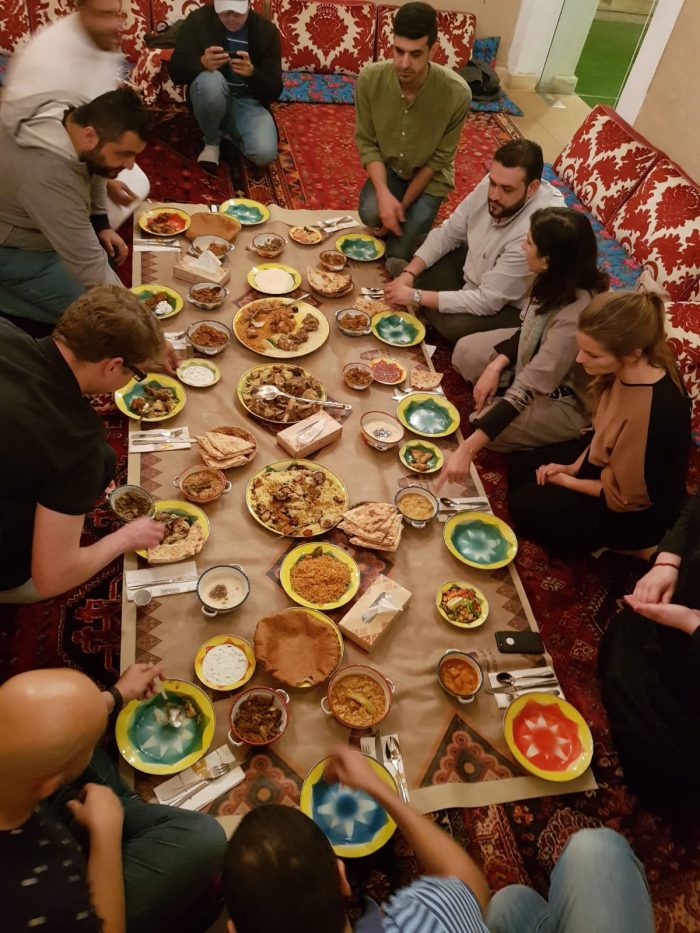 Eating out with the team in Saudi Arabia