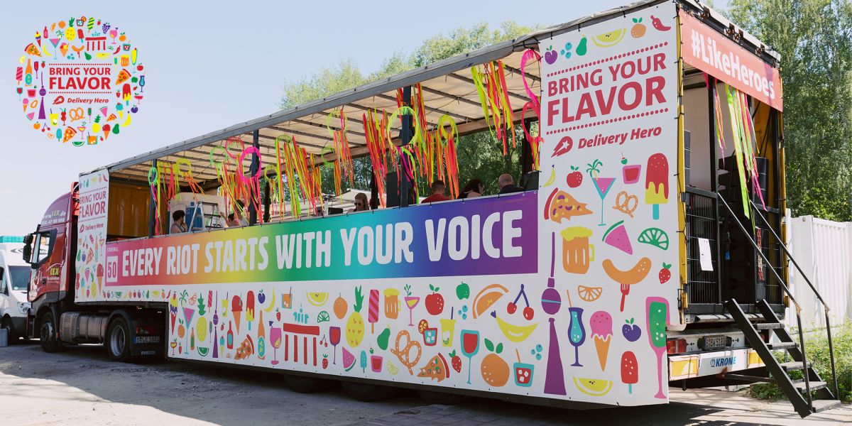 The Delivery Hero Pride truck